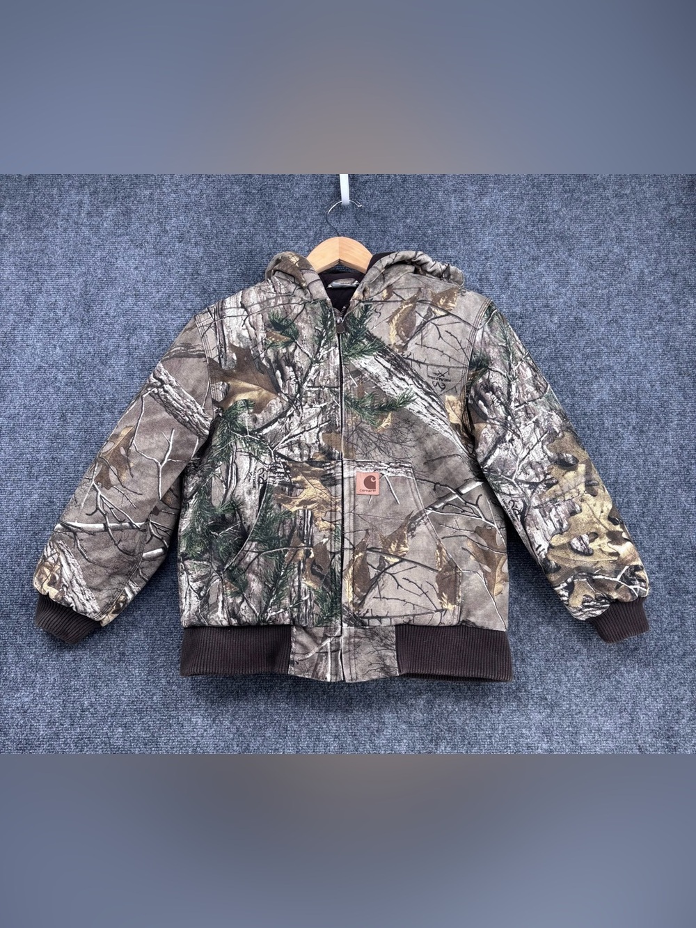 Carhartt X Realtree Quilted Camo Full Zip Outdoor Hunting Jacket Youth M (10-12)